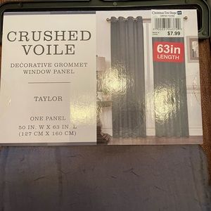 Two Gray Crushed Voile Window Panels